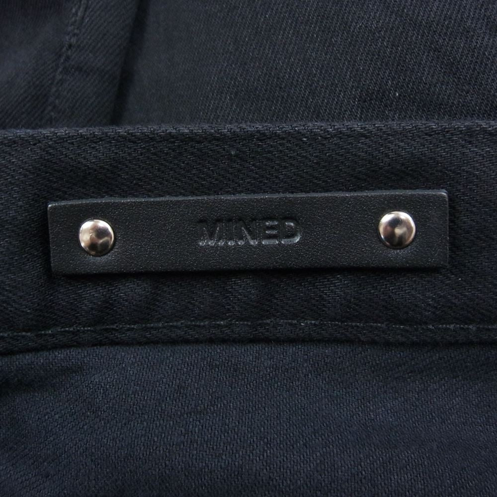 MINEDENIM マインデニム 2011-1001-96-322 Slim STR 5pocket OWS デニム パンツ リペア クラッシュ 加工 ブラック系 9【新古品】【未使用】【中古】