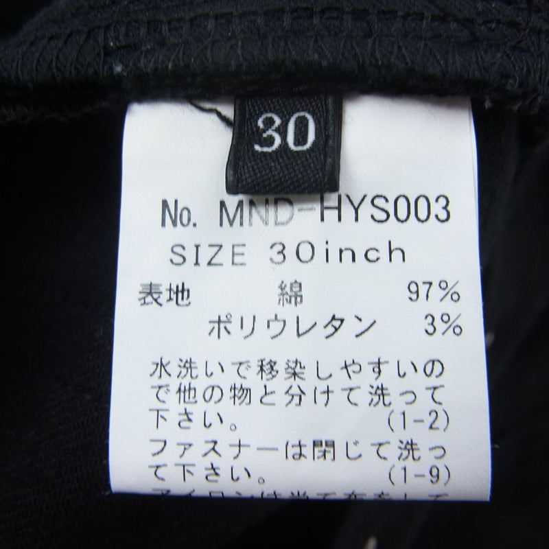 HYSTERIC GLAMOUR ヒステリックグラマー MND-HYS003-99-302 × MINEDENIM マインデニム F.Black STR 5pocket OWS パンツ ブラック系 30【新古品】【未使用】【中古】