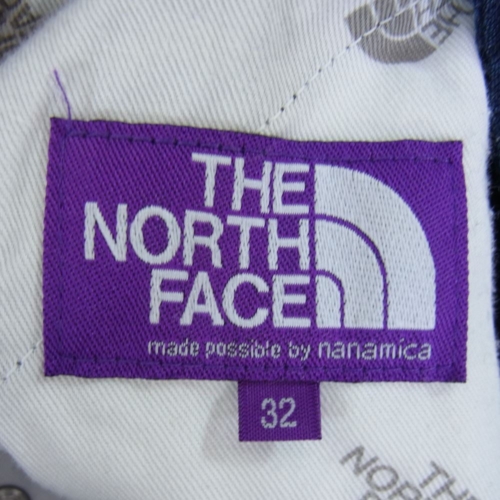 THE NORTH FACE ノースフェイス NT5903N PURPLE LABEL Cool Max Webbing Belt Denim Pants パープル レーベル ベルト デニム パンツ インディゴブルー系 32【中古】