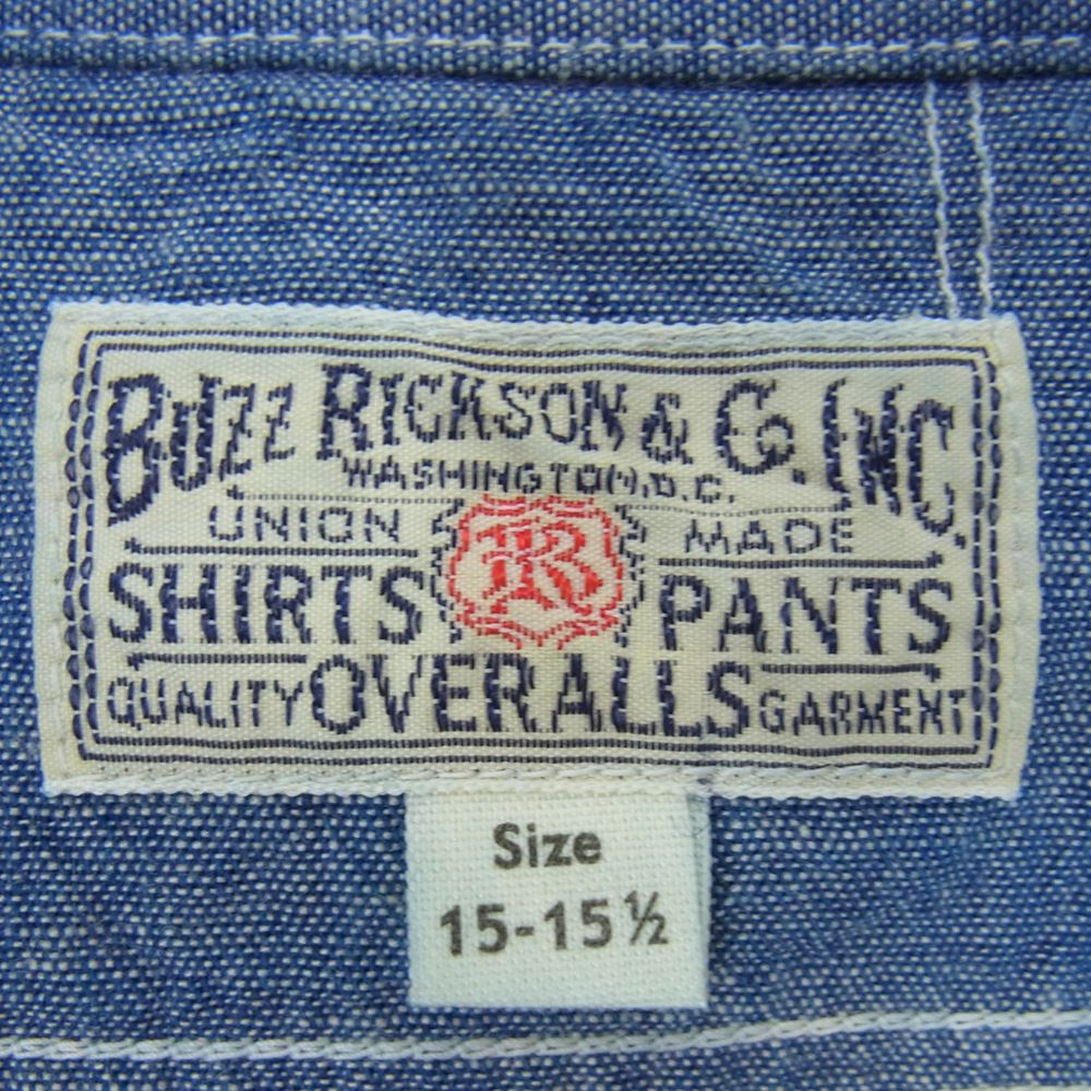 Buzz Rickson's バズリクソンズ BR25995 BLUE CHAMBRAY WORK SHIRT ブルーシャンブレー ワーク シャツ 長袖 ブルー系 15 15 1/2【中古】