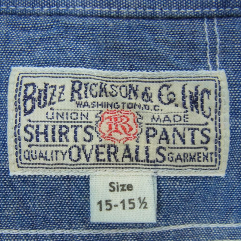 Buzz Rickson's バズリクソンズ BR25995 BLUE CHAMBRAY WORK SHIRT ブルーシャンブレー ワーク シャツ 長袖 ブルー系 15 15 1/2【中古】