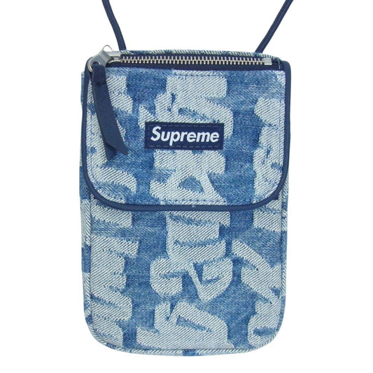 Supreme シュプリーム 22AW Fat Tip Jacquard Denim Neck Pouch ジャガード デニム ポーチ バッグ ブルー系 FREE【極上美品】【中古】
