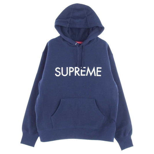 Supreme シュプリーム 22AW  Capital Hooded Sweatshirt キャピタル フーデッド スウェット シャツ パーカー ネイビー系 S【極上美品】【中古】