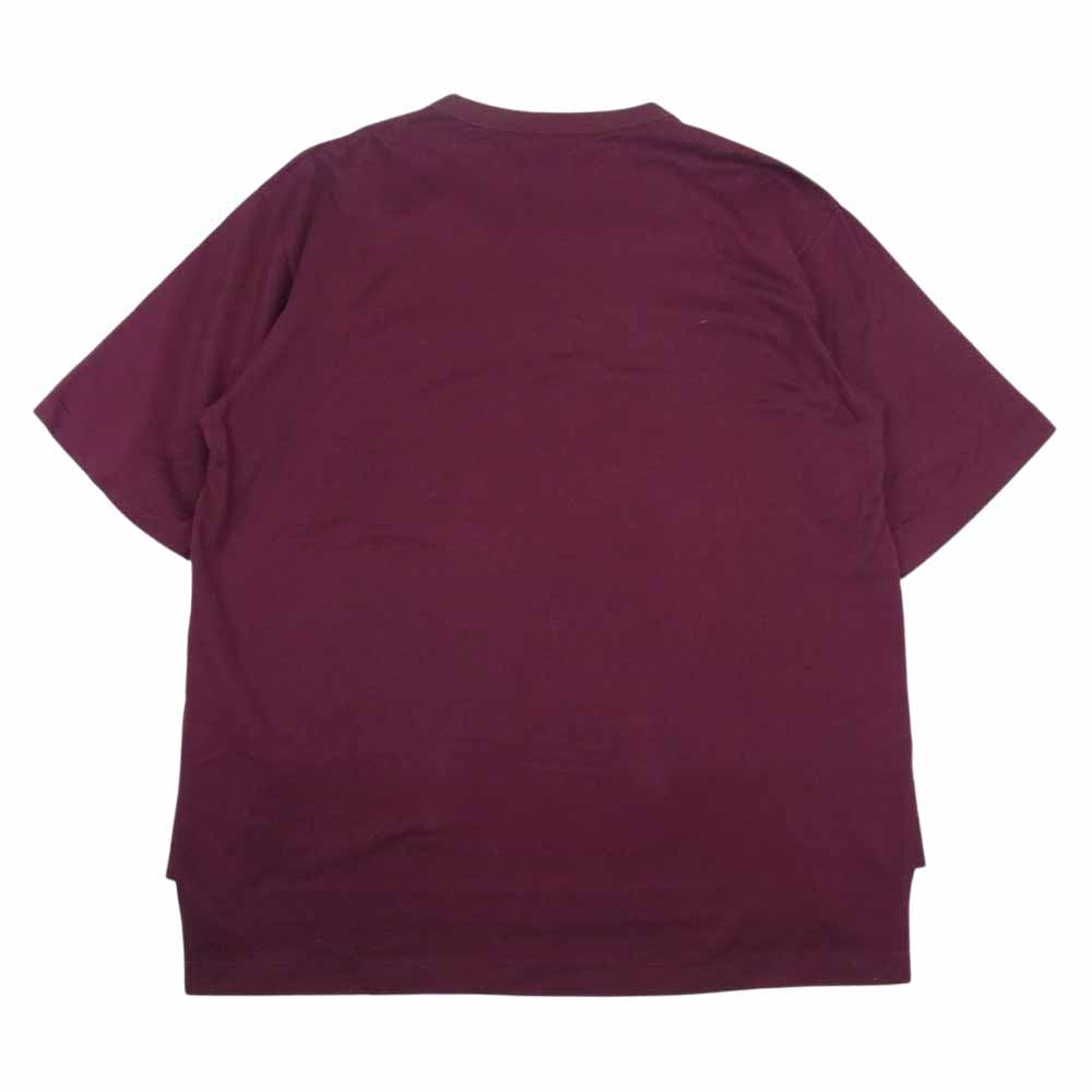 AURALEE オーラリー 21SS A21ST02EK SUPER FINE COTTON SALT SHRINK PIQUE BIG TEE ビッグ Tシャツ ワインレッド系 4【中古】