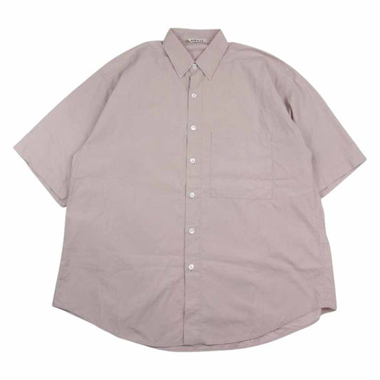 AURALEE オーラリー A9SS02TN WASHD FINX TWILL HALF SLEEVED BIG SHIRTS  ビッグ 半袖 シャツ ピンク系 4【中古】