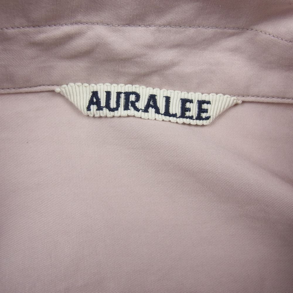 AURALEE オーラリー A9SS02TN WASHD FINX TWILL HALF SLEEVED BIG SHIRTS  ビッグ 半袖 シャツ ピンク系 4【中古】