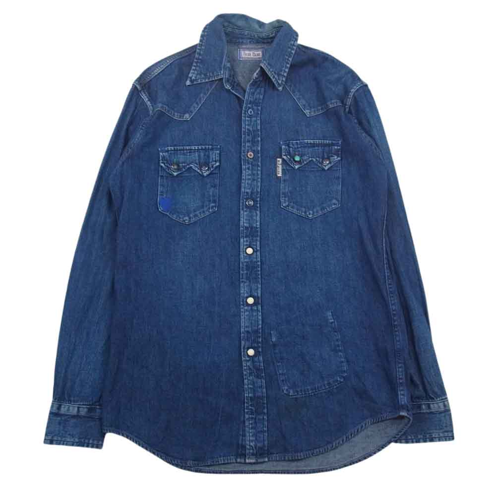 BLUE BLUE ブルーブルー デニム ウエスタン シャツ 長袖 ターコイズ コンチョ ハート インディゴブルー系 2【中古】