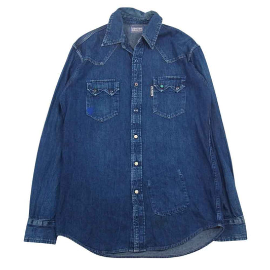 BLUE BLUE ブルーブルー デニム ウエスタン シャツ 長袖 ターコイズ コンチョ ハート インディゴブルー系 2【中古】