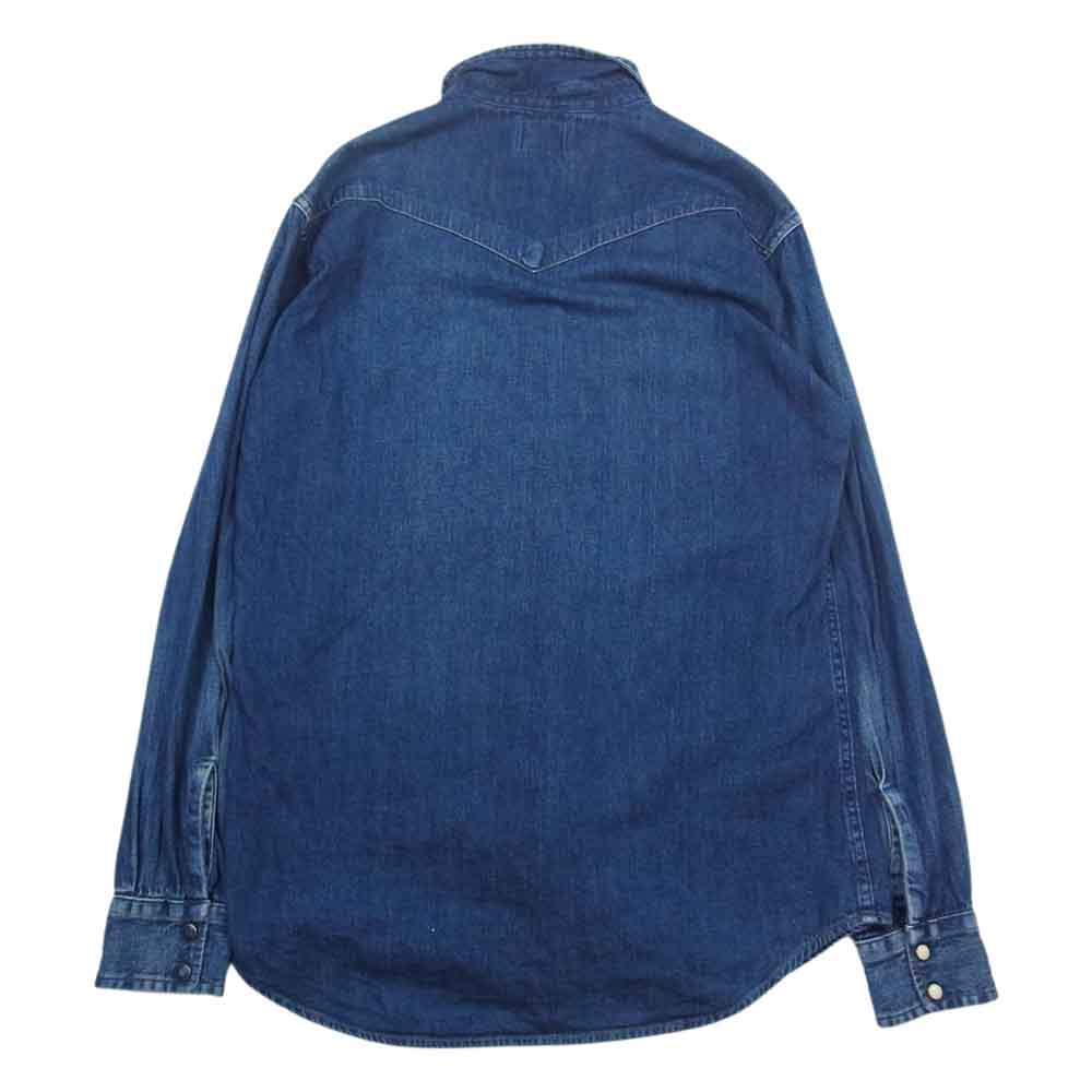 BLUE BLUE ブルーブルー デニム ウエスタン シャツ 長袖 ターコイズ コンチョ ハート インディゴブルー系 2【中古】
