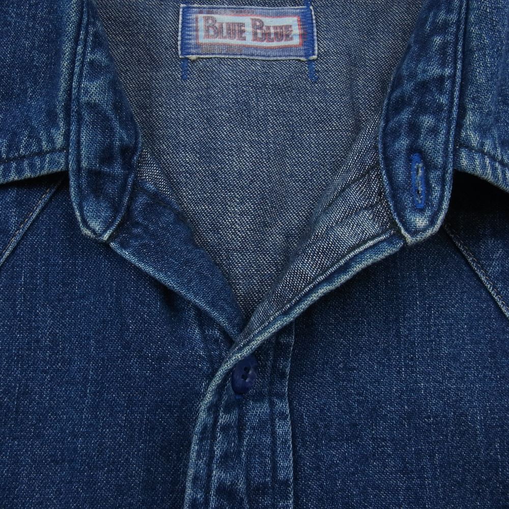 BLUE BLUE ブルーブルー デニム ウエスタン シャツ 長袖 ターコイズ コンチョ ハート インディゴブルー系 2【中古】