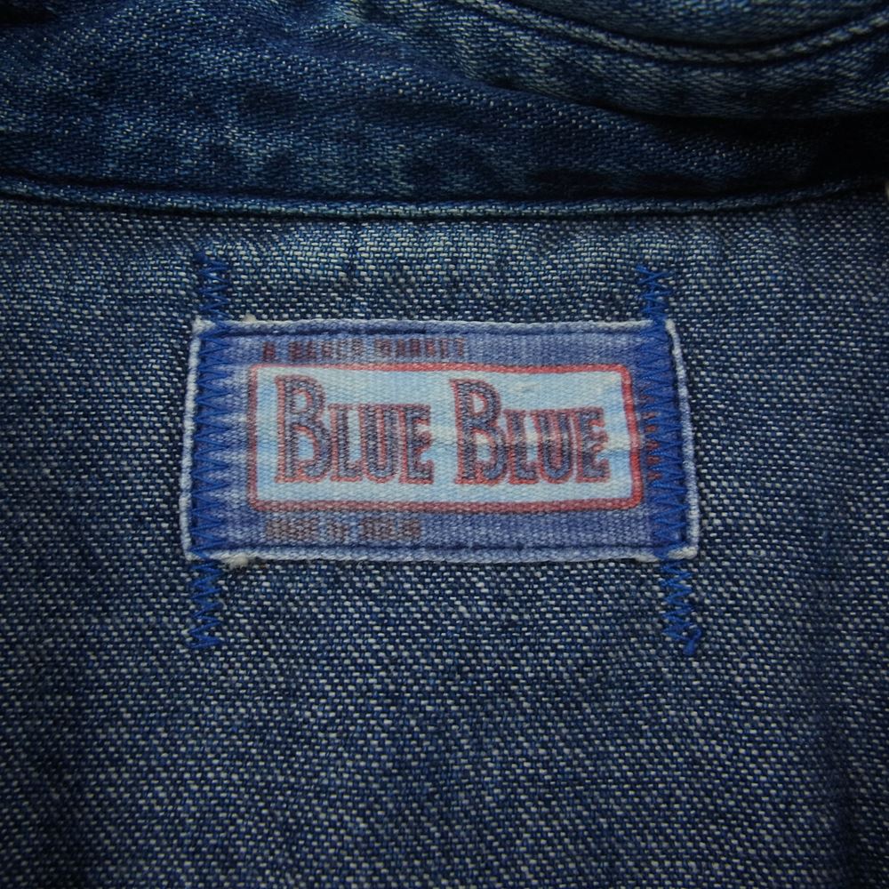 BLUE BLUE ブルーブルー デニム ウエスタン シャツ 長袖 ターコイズ コンチョ ハート インディゴブルー系 2【中古】