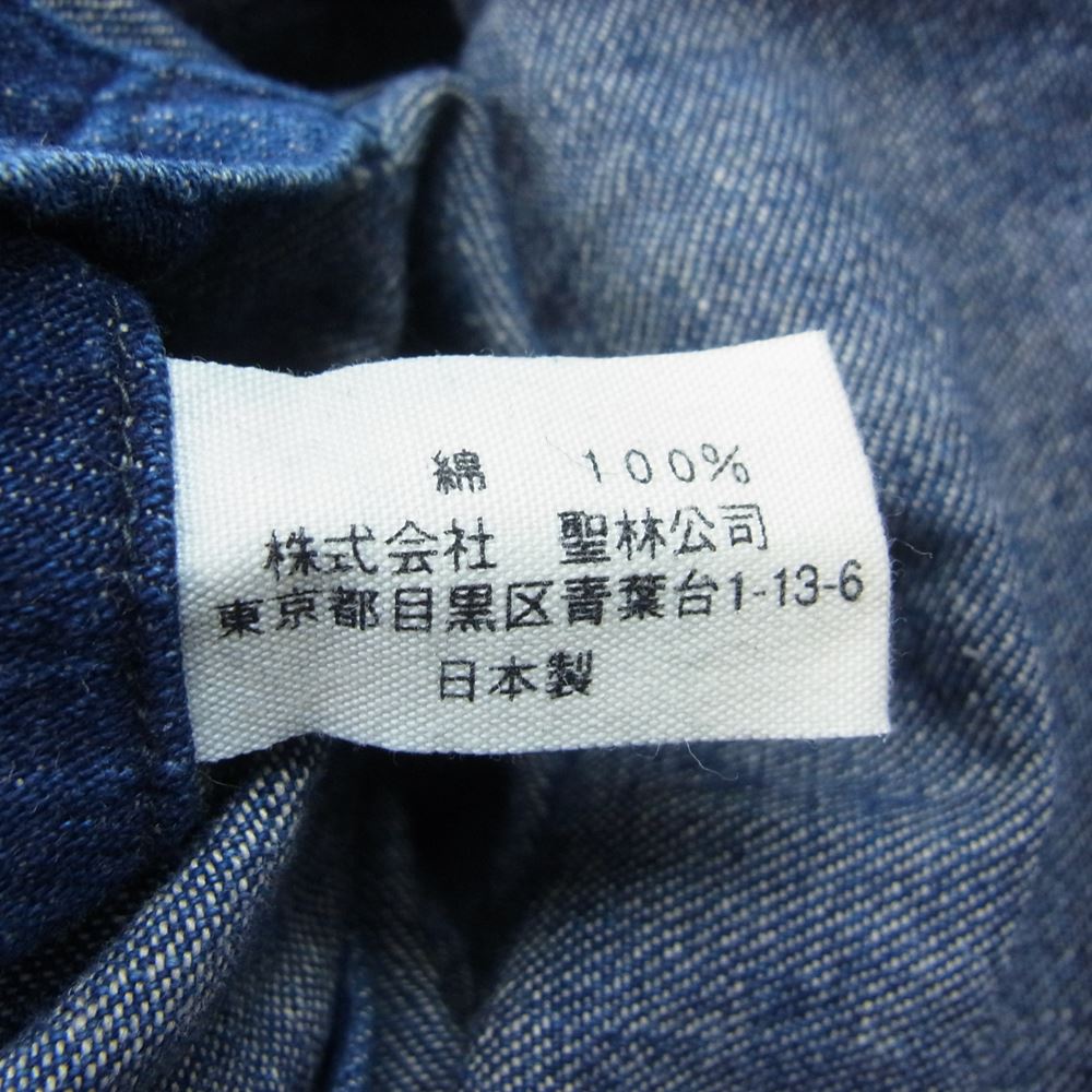 BLUE BLUE ブルーブルー デニム ウエスタン シャツ 長袖 ターコイズ コンチョ ハート インディゴブルー系 2【中古】