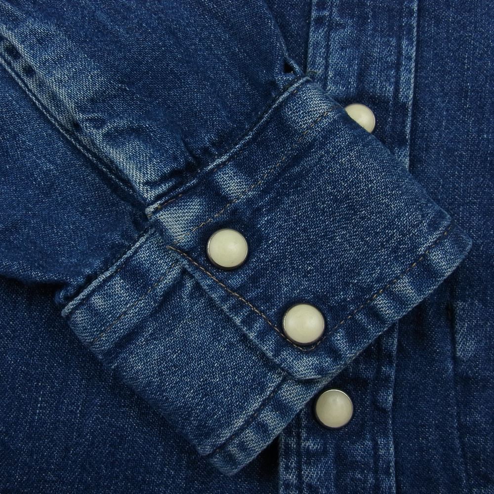 BLUE BLUE ブルーブルー デニム ウエスタン シャツ 長袖 ターコイズ コンチョ ハート インディゴブルー系 2【中古】