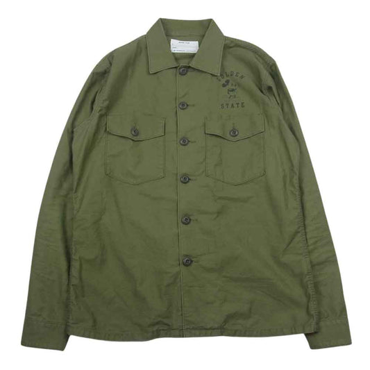 Ron Herman ロンハーマン × STANDARD CALIFORNIA スタンダード カリフォルニア 七里ヶ浜オープン限定 トリプル別注 ミリタリー シャツ ジャケット カーキ系 M【中古】