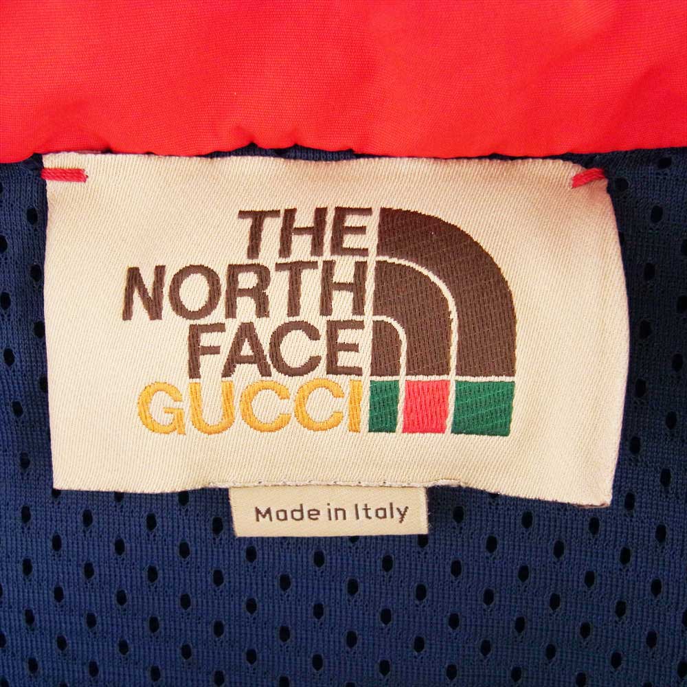 GUCCI グッチ × The North Face ノースフェイス エディション パープル レッド ロゴ ジップアップ フーディ レッド系 パープル系 M【極上美品】【中古】