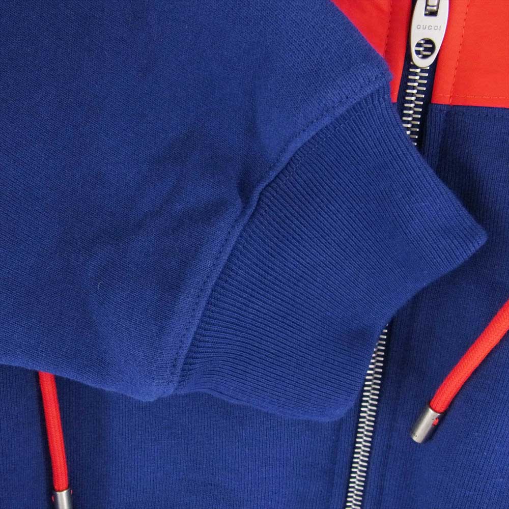 GUCCI グッチ × The North Face ノースフェイス エディション パープル レッド ロゴ ジップアップ フーディ レッド系 パープル系 M【極上美品】【中古】