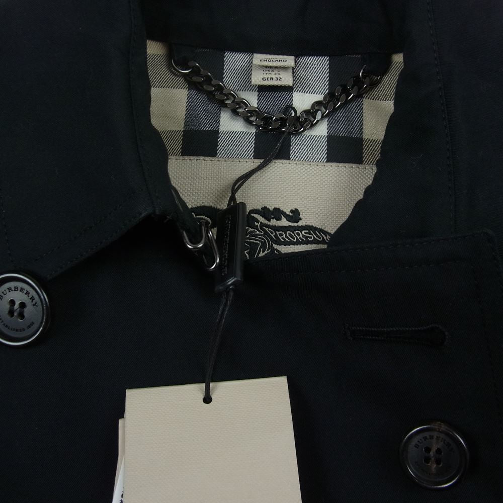 BURBERRY バーバリー 39004561003 THE KENSINGTON LONG ケンジントン ロング トレンチコート ブラック ブラック系 UK4【極上美品】【中古】