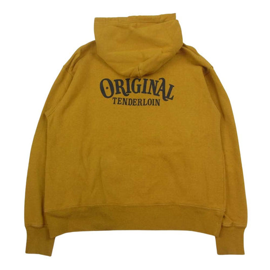TENDERLOIN テンダーロイン T-PARKA ZIP LOGO ロゴ バックプリント ジップアップ スウェット パーカー マスタード系 S【中古】