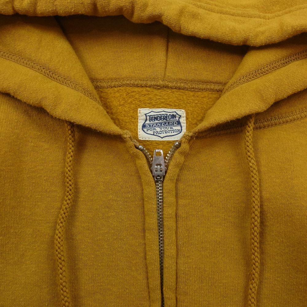TENDERLOIN テンダーロイン T-PARKA ZIP LOGO ロゴ バックプリント ジップアップ スウェット パーカー マスタード系 S【中古】