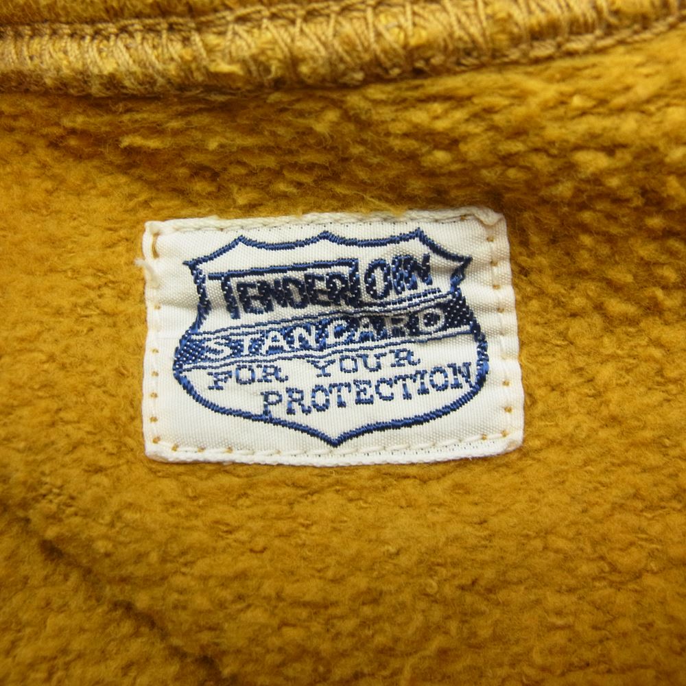 TENDERLOIN テンダーロイン T-PARKA ZIP LOGO ロゴ バックプリント ジップアップ スウェット パーカー マスタード系 S【中古】