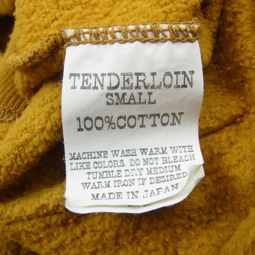 TENDERLOIN テンダーロイン T-PARKA ZIP LOGO ロゴ バックプリント ジップアップ スウェット パーカー マスタード系 S【中古】