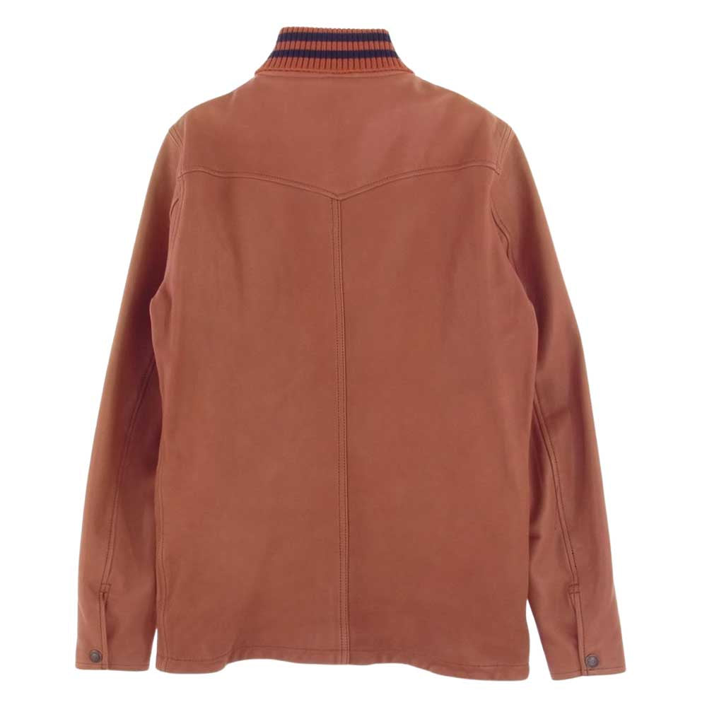HYSTERIC GLAMOUR ヒステリックグラマー 02173LB04 ゴートレザー リメイク コーチ JK ジャケット 赤茶系 S【中古】