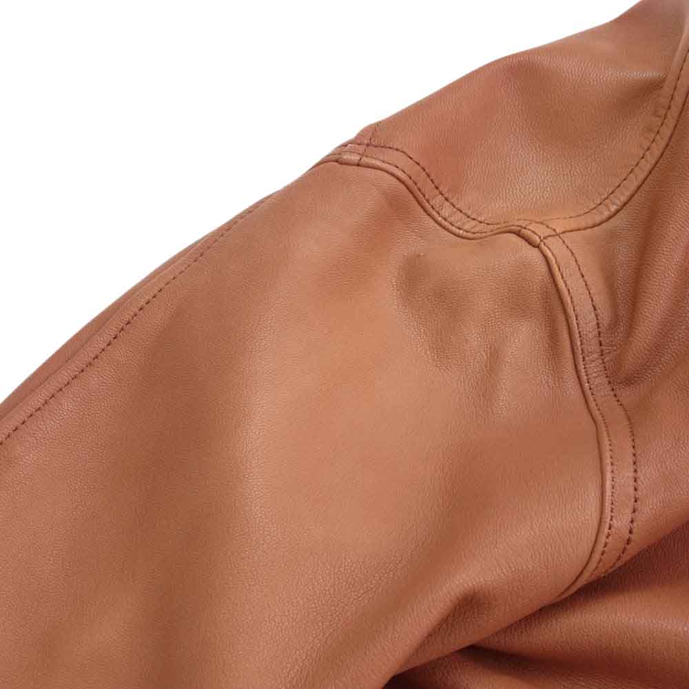 HYSTERIC GLAMOUR ヒステリックグラマー 02173LB04 ゴートレザー リメイク コーチ JK ジャケット 赤茶系 S【中古】