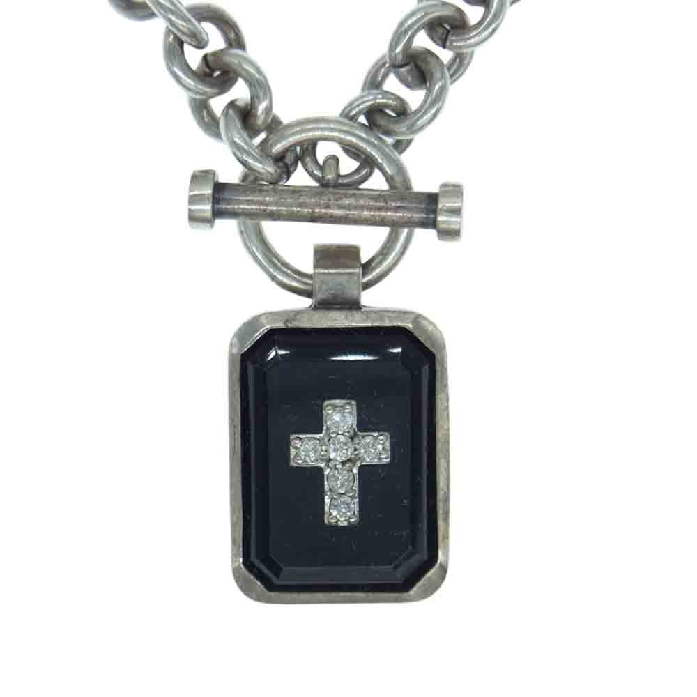 Justin Davis ジャスティンデイビス SNJ115 EMINEM エミネム オニキス ダイヤ シルバー ネックレス シルバー系【中古】