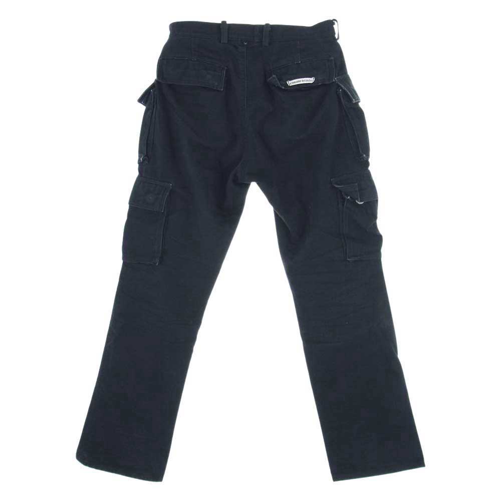 CHROME HEARTS クロムハーツ（原本無） FATIGUE ファティーグ カーゴ パンツ アーチロゴボタン ブラック系 28【中古】