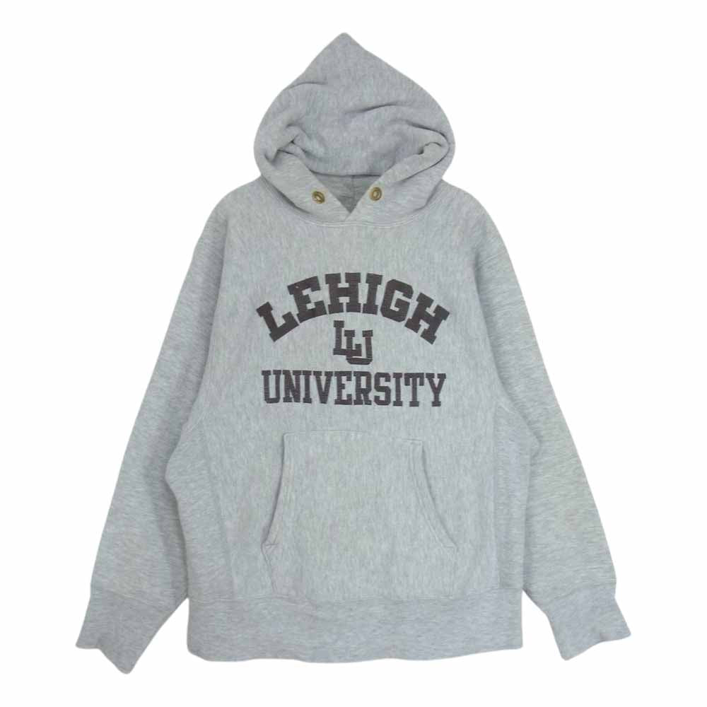 Champion チャンピオン 80s リバースウィーブ カレッジプリント スウェット パーカー 金ハトメ グレー系 S【中古】
