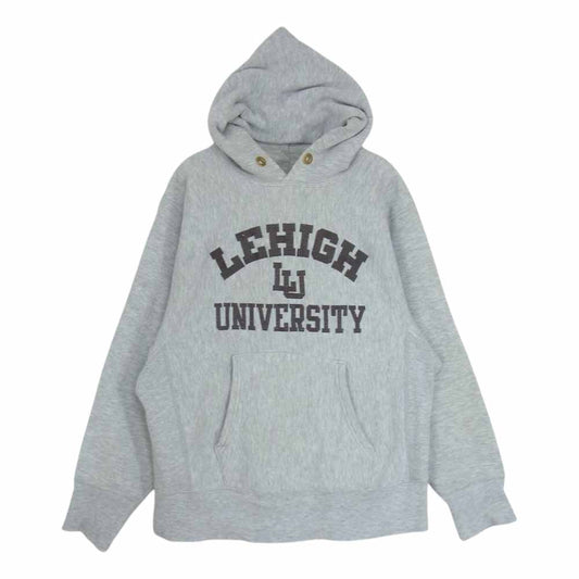 Champion チャンピオン 80s リバースウィーブ カレッジプリント スウェット パーカー 金ハトメ グレー系 S【中古】