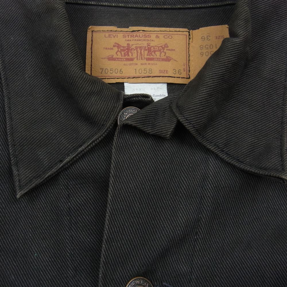 Levi's リーバイス 70506 1058  80s USA製 白タブ コットンツイル ジャケット ダークブラウン系 36【中古】