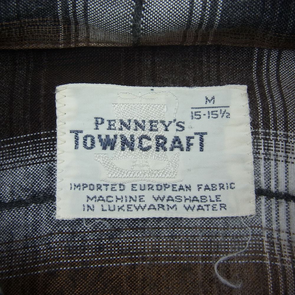 タウンクラフト 船タグ 60s シャドーチェック レーヨンシャツ ブラウン ブラウン系 M【中古】