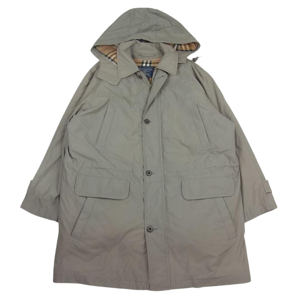 BURBERRY バーバリー 中綿 チェック ライナー付き 着脱式フード付き コート  カーキ系 M【中古】