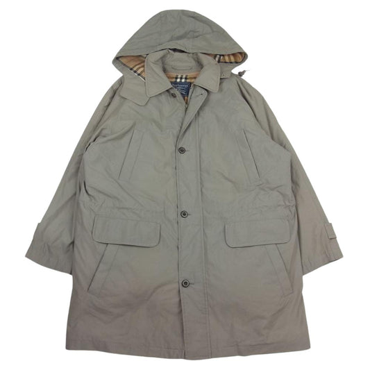 BURBERRY バーバリー 中綿 チェック ライナー付き 着脱式フード付き コート  カーキ系 M【中古】