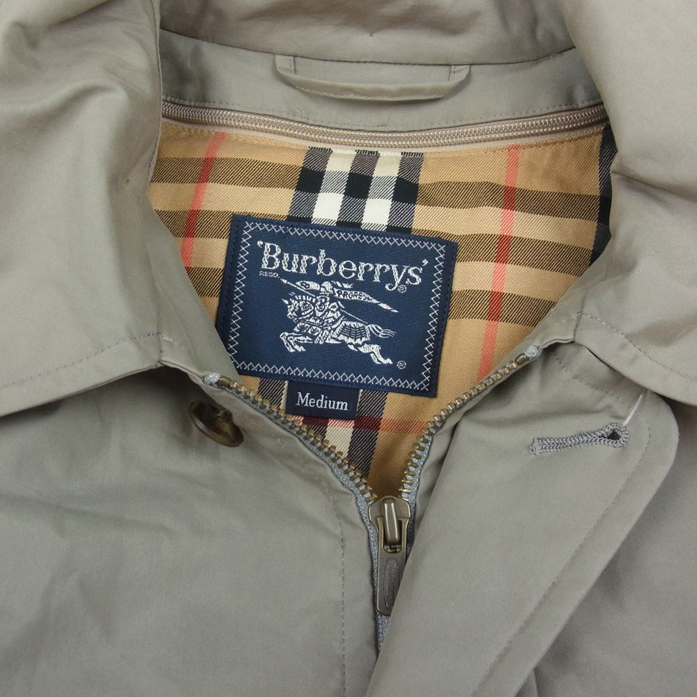 BURBERRY バーバリー 中綿 チェック ライナー付き 着脱式フード付き コート  カーキ系 M【中古】