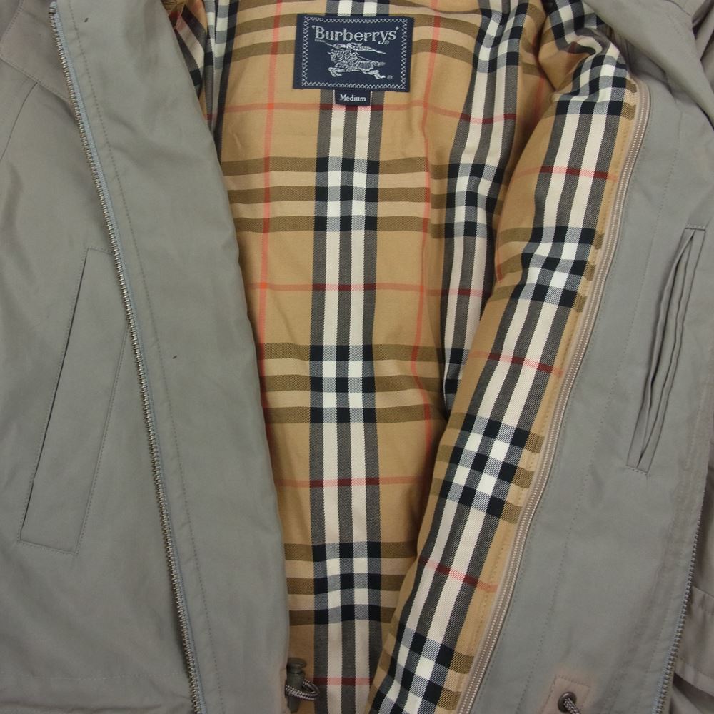 BURBERRY バーバリー 中綿 チェック ライナー付き 着脱式フード付き コート  カーキ系 M【中古】