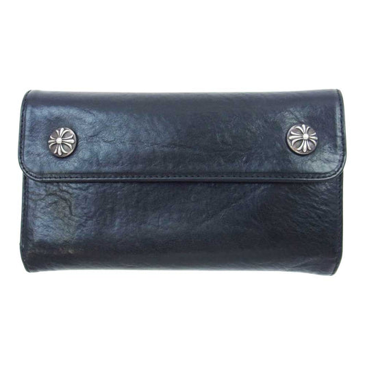 CHROME HEARTS クロムハーツ（原本無） WAVE CROSS BALL ウェーブ クロスボール ウォレット ブラック系【中古】