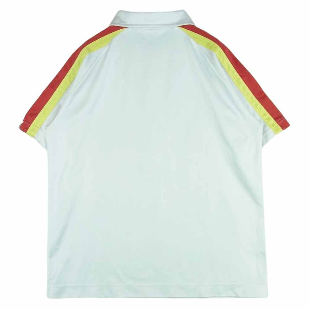 A BATHING APE アベイシングエイプ フロント ワッペン ライン ショート スリーブ ポロ シャツ ホワイト系 M【中古】