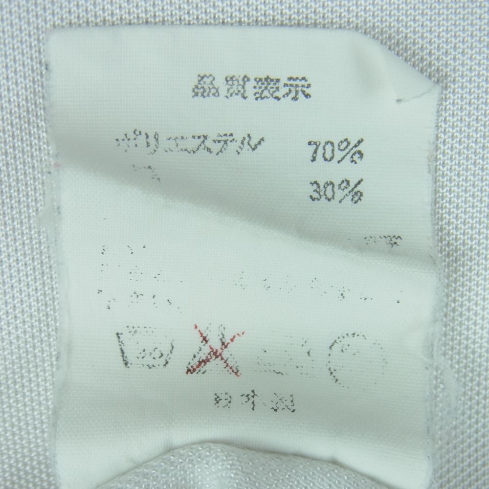 A BATHING APE アベイシングエイプ フロント ワッペン ライン ショート スリーブ ポロ シャツ ホワイト系 M【中古】