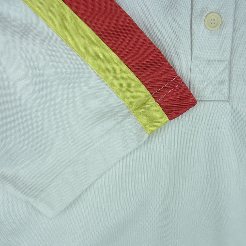 A BATHING APE アベイシングエイプ フロント ワッペン ライン ショート スリーブ ポロ シャツ ホワイト系 M【中古】