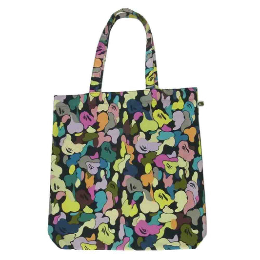 A BATHING APE アベイシングエイプ マルチカモ トート バッグ multi camo tote bag コットン 日本製 マルチカラー系【中古】