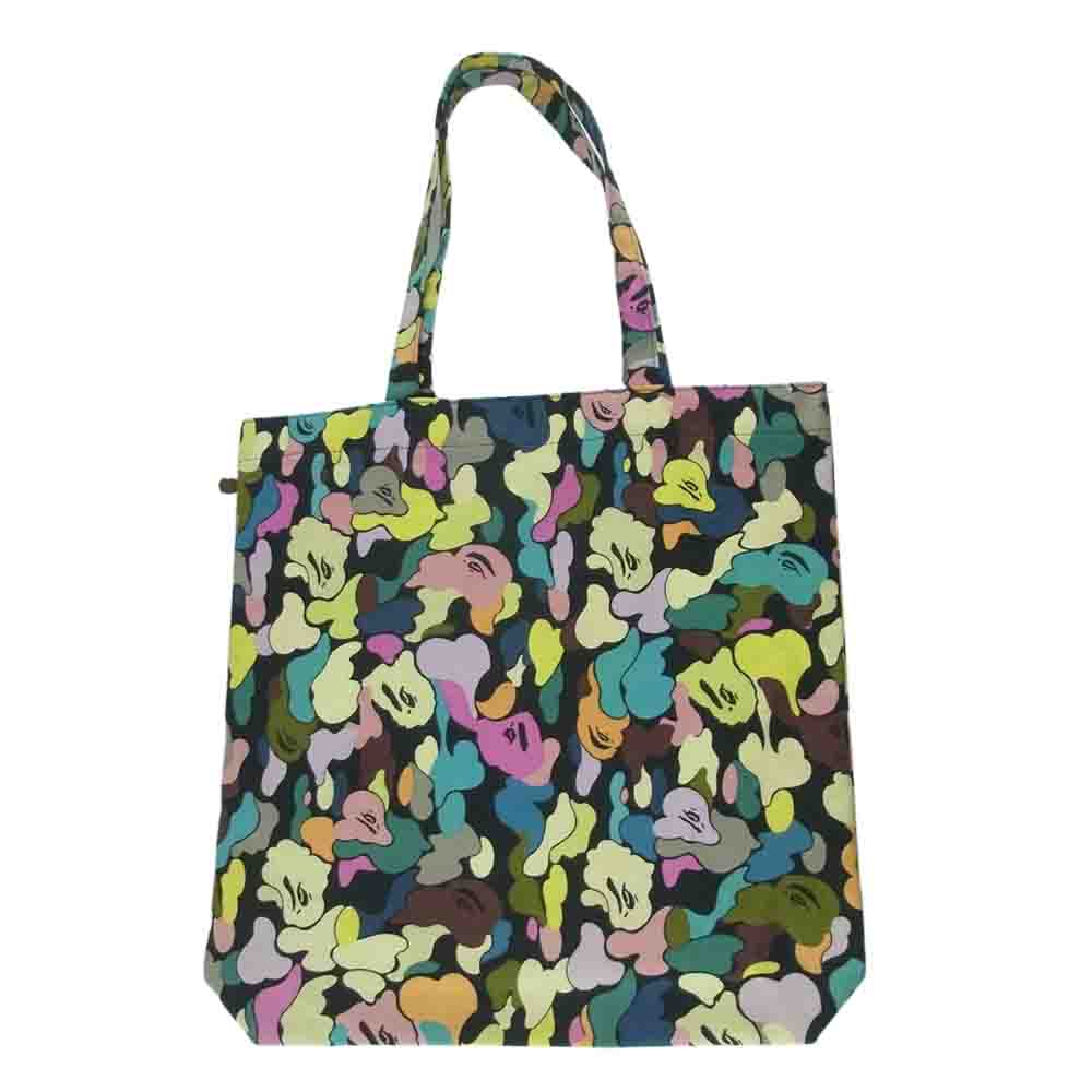 A BATHING APE アベイシングエイプ マルチカモ トート バッグ multi camo tote bag コットン 日本製 マルチカラー系【中古】
