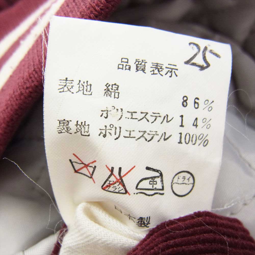 A BATHING APE アベイシングエイプ コーデュロイ ブルゾン 刺繍 ワッペン コーチ ジャケット ワインレッド系 L【中古】