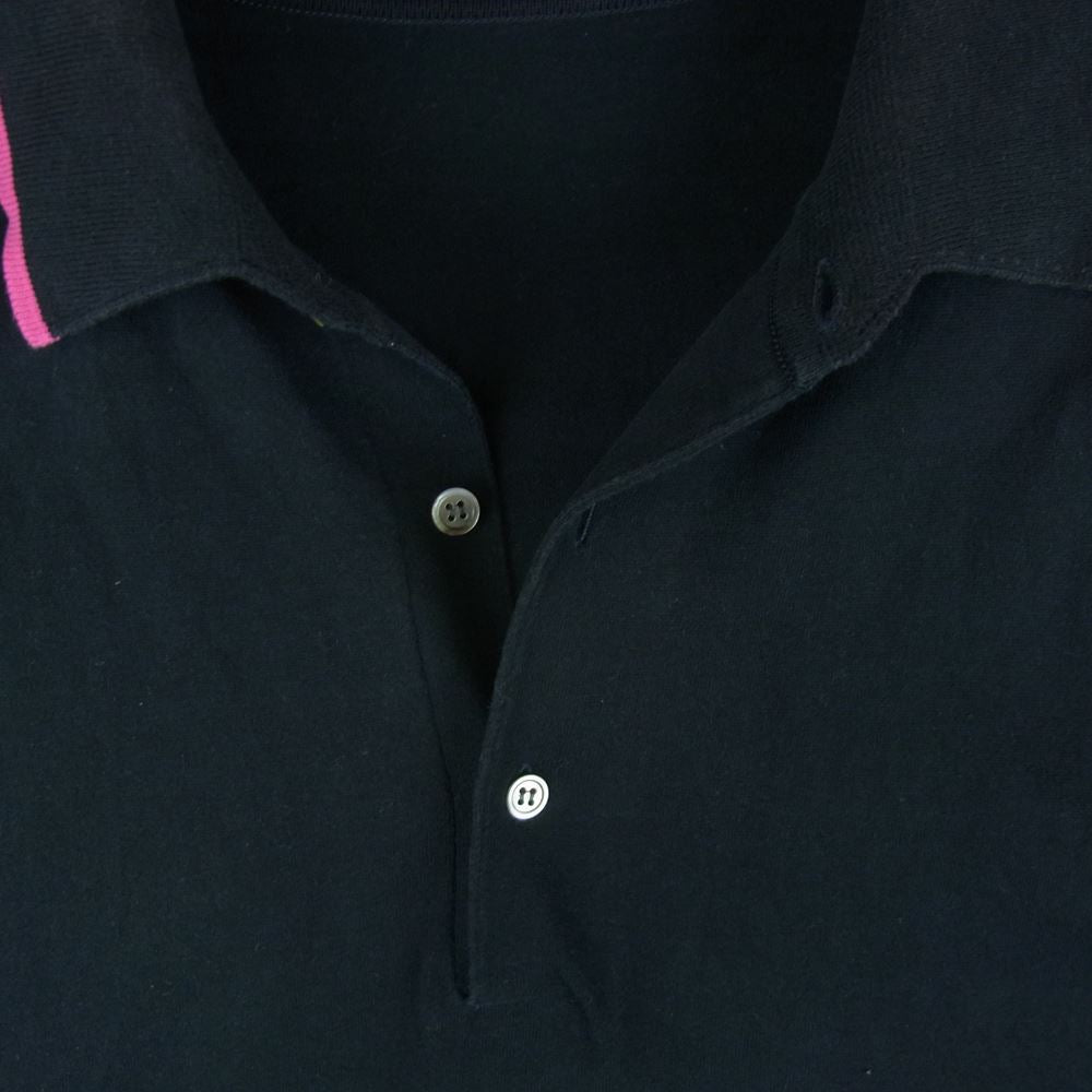 uniform experiment ユニフォームエクスペリメント UE-170088 KNIT POLO 半袖 ポロ シャツ コットン 日本製 ブラック系 2【中古】