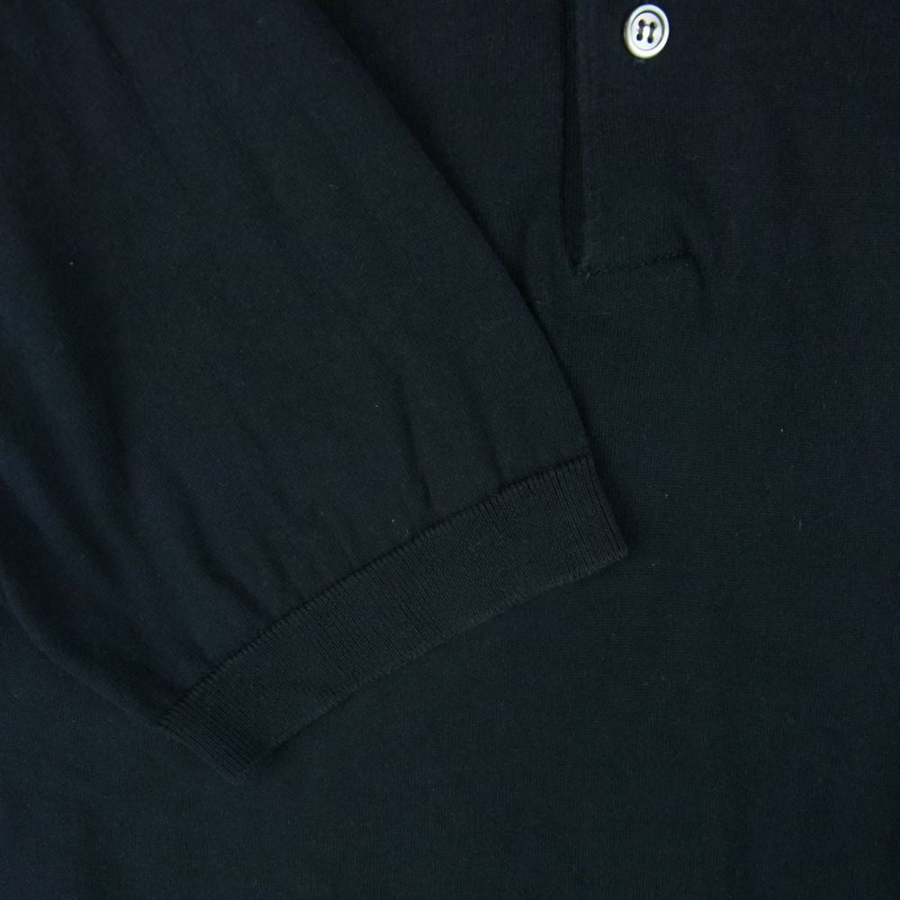 uniform experiment ユニフォームエクスペリメント UE-170088 KNIT POLO 半袖 ポロ シャツ コットン 日本製 ブラック系 2【中古】