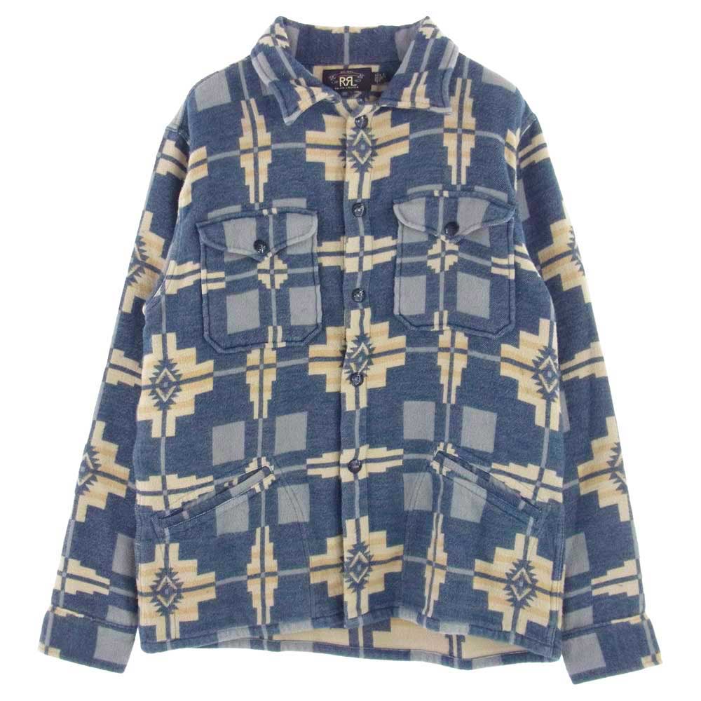 RRL ダブルアールエル 782725901001 ネイティブ 総柄 ウール ジャケット ブルー系 グレー系 ベージュ系 M【中古】