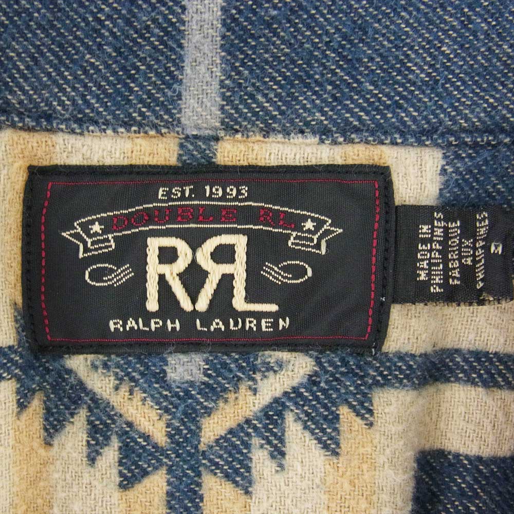 RRL ダブルアールエル 782725901001 ネイティブ 総柄 ウール ジャケット ブルー系 グレー系 ベージュ系 M【中古】