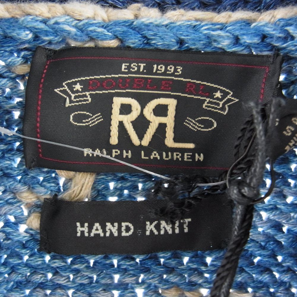 RRL ダブルアールエル 782725582001 HAND KNIT CARDIGAN INDIGO インディゴ ショールカラー ハンド ニット カーディガン ブルー系 S【美品】【中古】