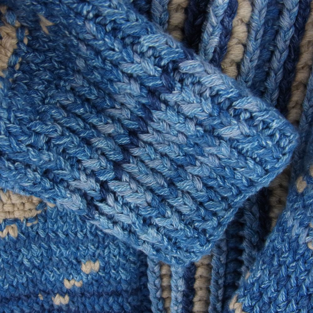 RRL ダブルアールエル 782725582001 HAND KNIT CARDIGAN INDIGO インディゴ ショールカラー ハンド ニット カーディガン ブルー系 S【美品】【中古】